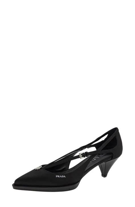 Prada Runway Crystal Detail Pointed Toe Pump (Women)